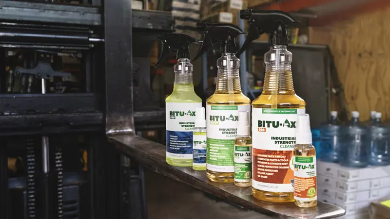 Cleaning Products on Forklift